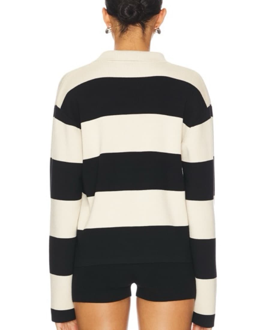 Stripe Sweater in Black & Beige - Image 3