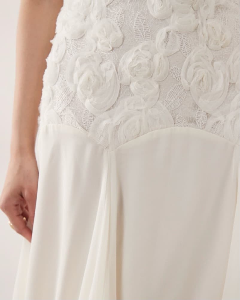 YAS floral appliqué dropped waist cami - Image 3