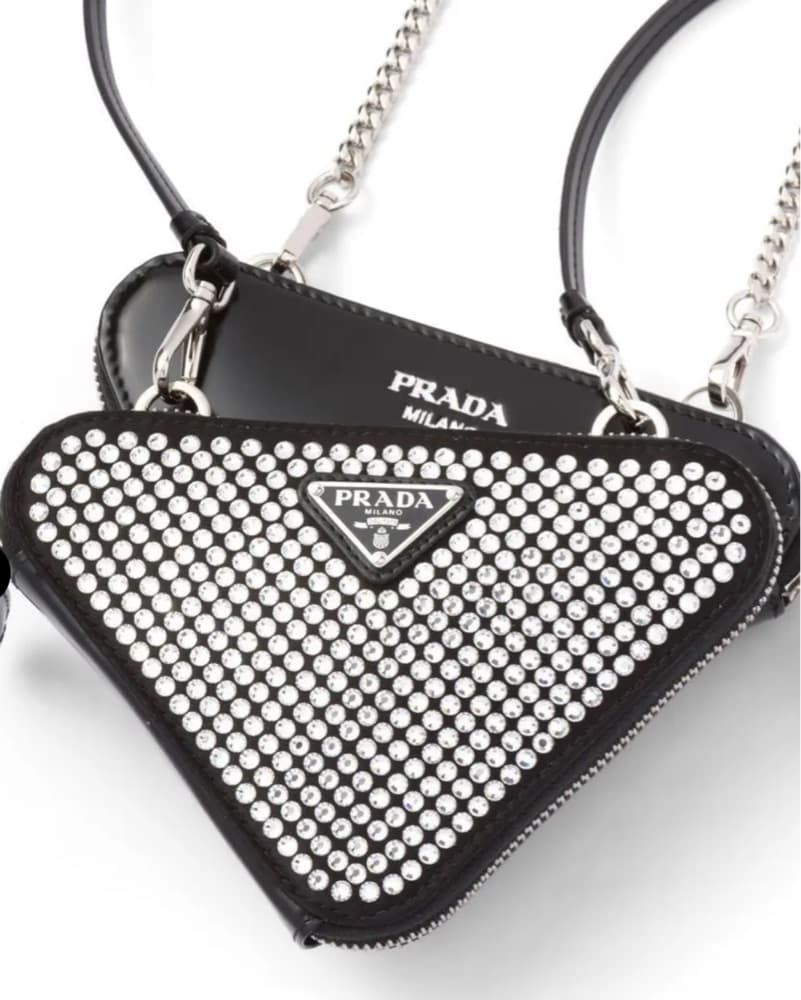 Prada mini leather crystal crossbody - Image 4