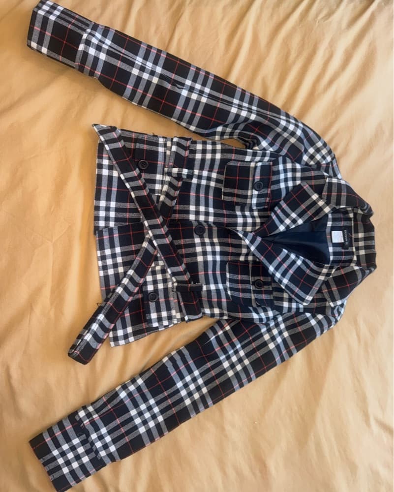 Better Be Plaid Belted Trench Coat - Image 2