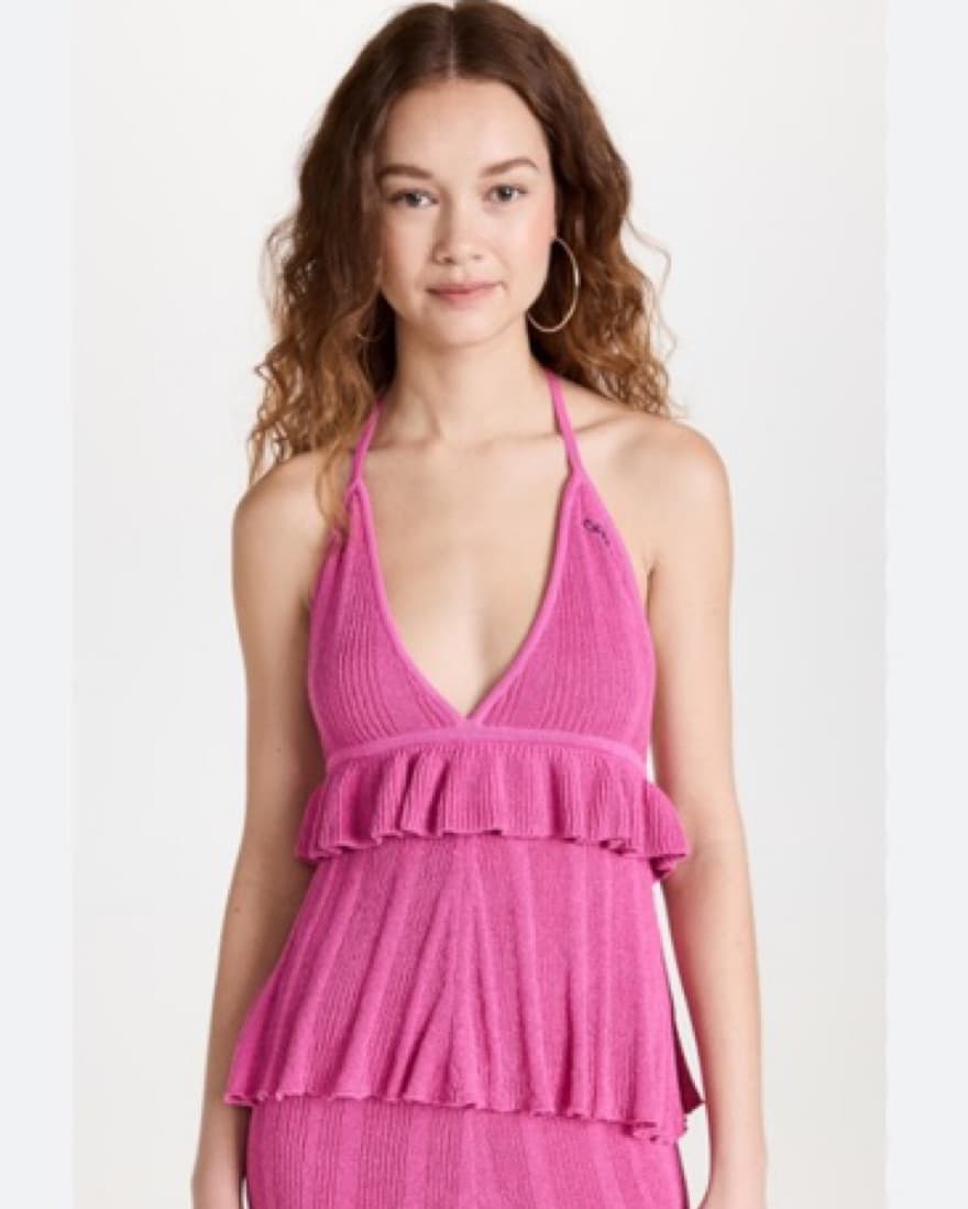 Ganni Mini Boucle Knit Halter Top - Image 5