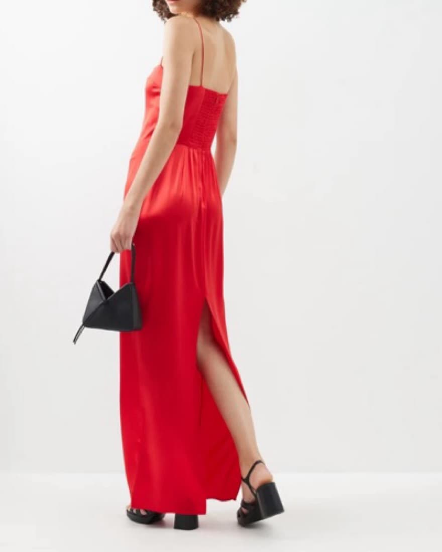 Reformation red silk Frankie dress - Image 3