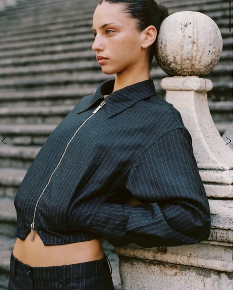 WithJean Fred Pinstriped Zip-Up Jacket - Image 3