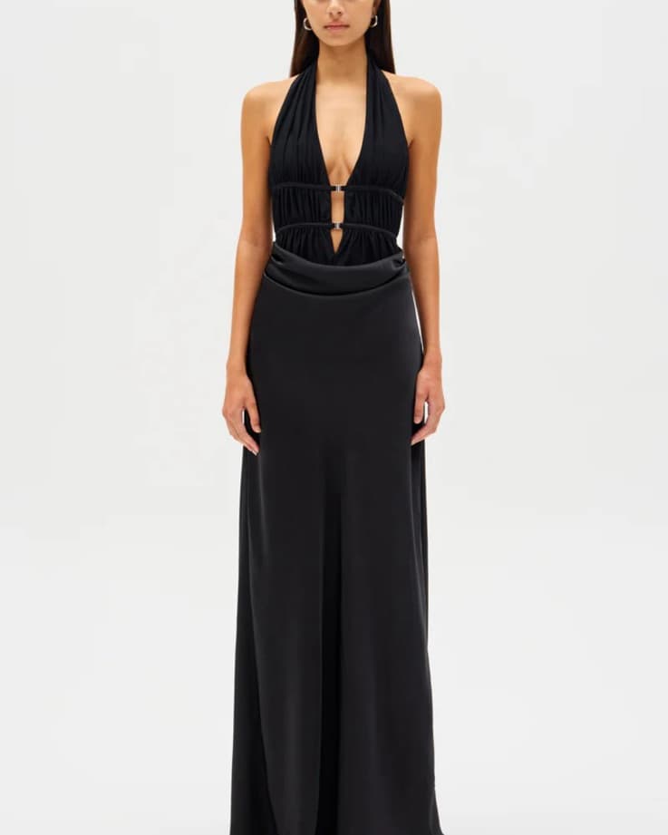 MISHA Celine Satin Maxi Dress  - Image 5