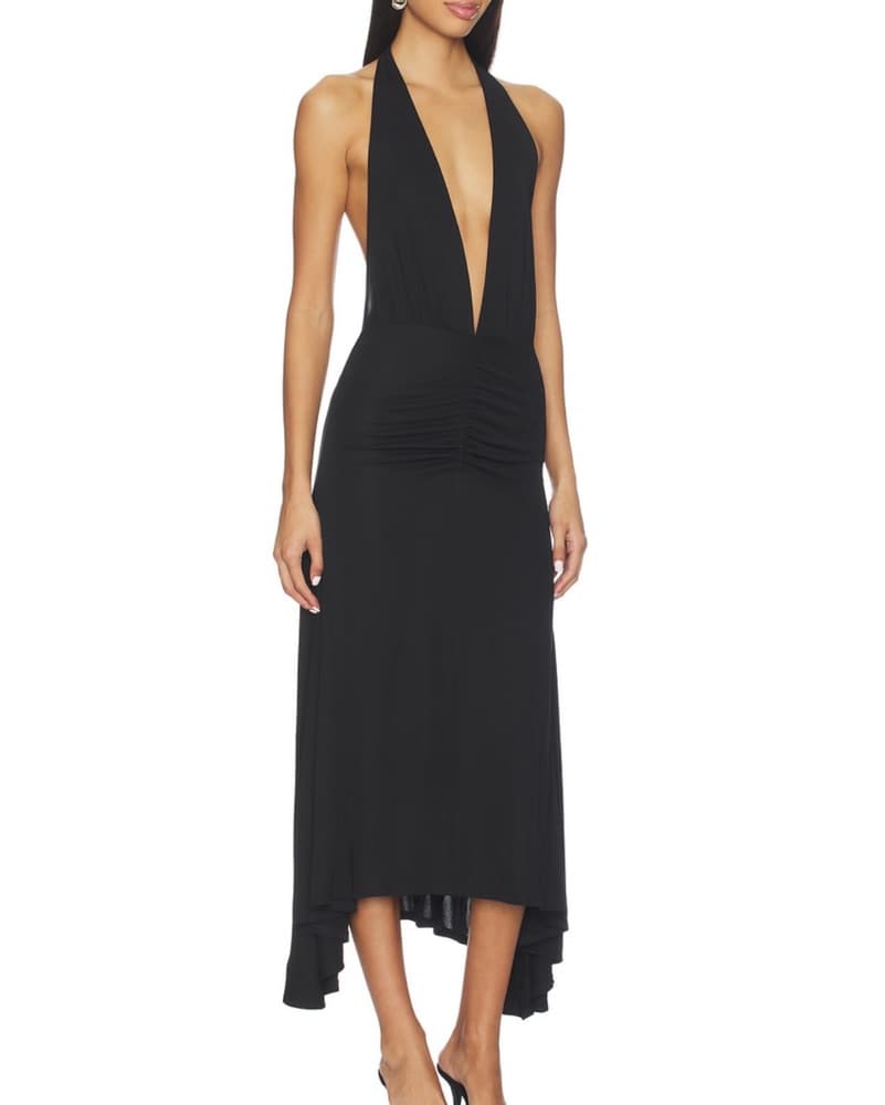 Black Halter Midi Dress - Image 2