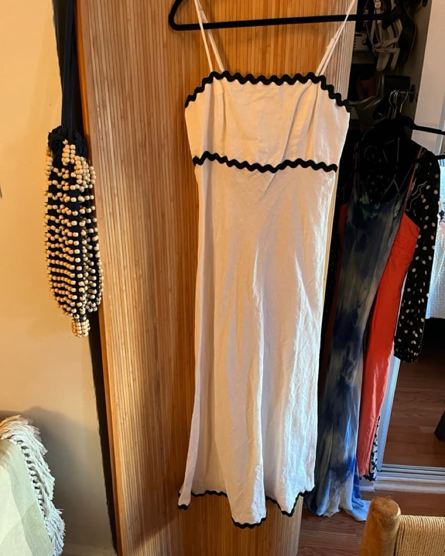 Giselle Stitch Linen Maxi Dress - Image 1