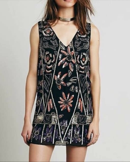 Semi Sheer Sequin Dress - Image 1