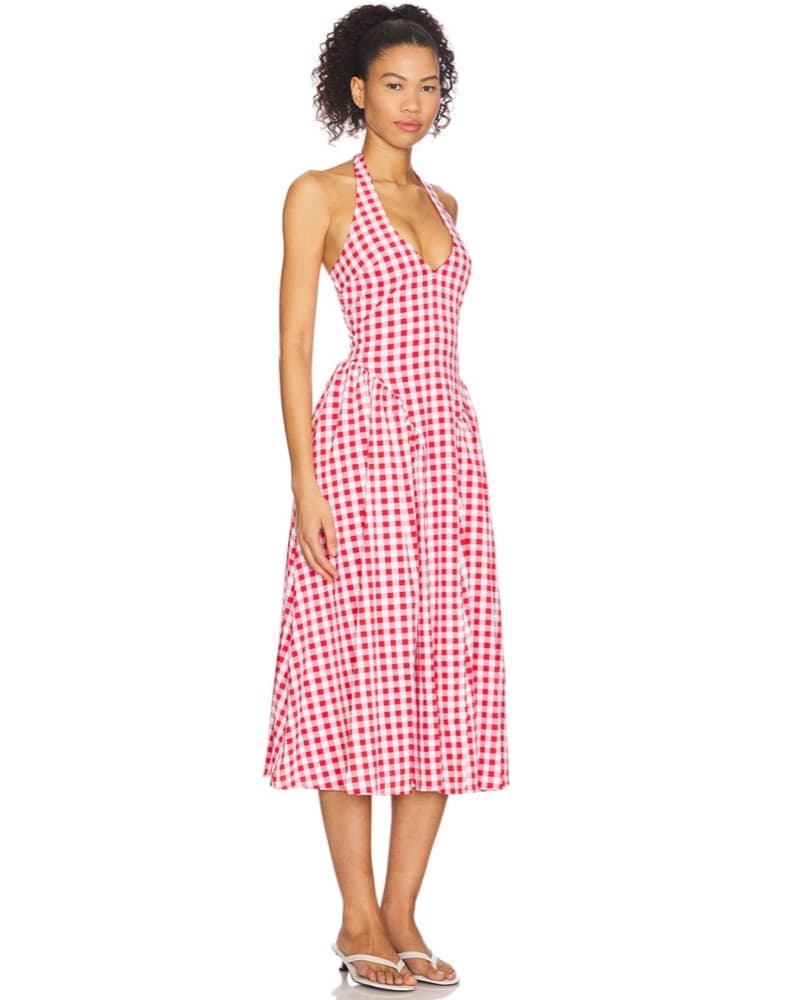 More To Come Midi Dress Red Gingham - Image 3