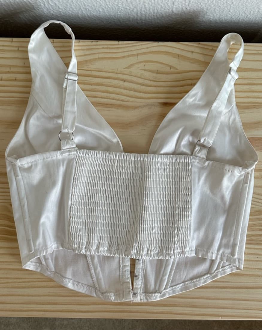 Glassons White Silk Corset Top - Image 4
