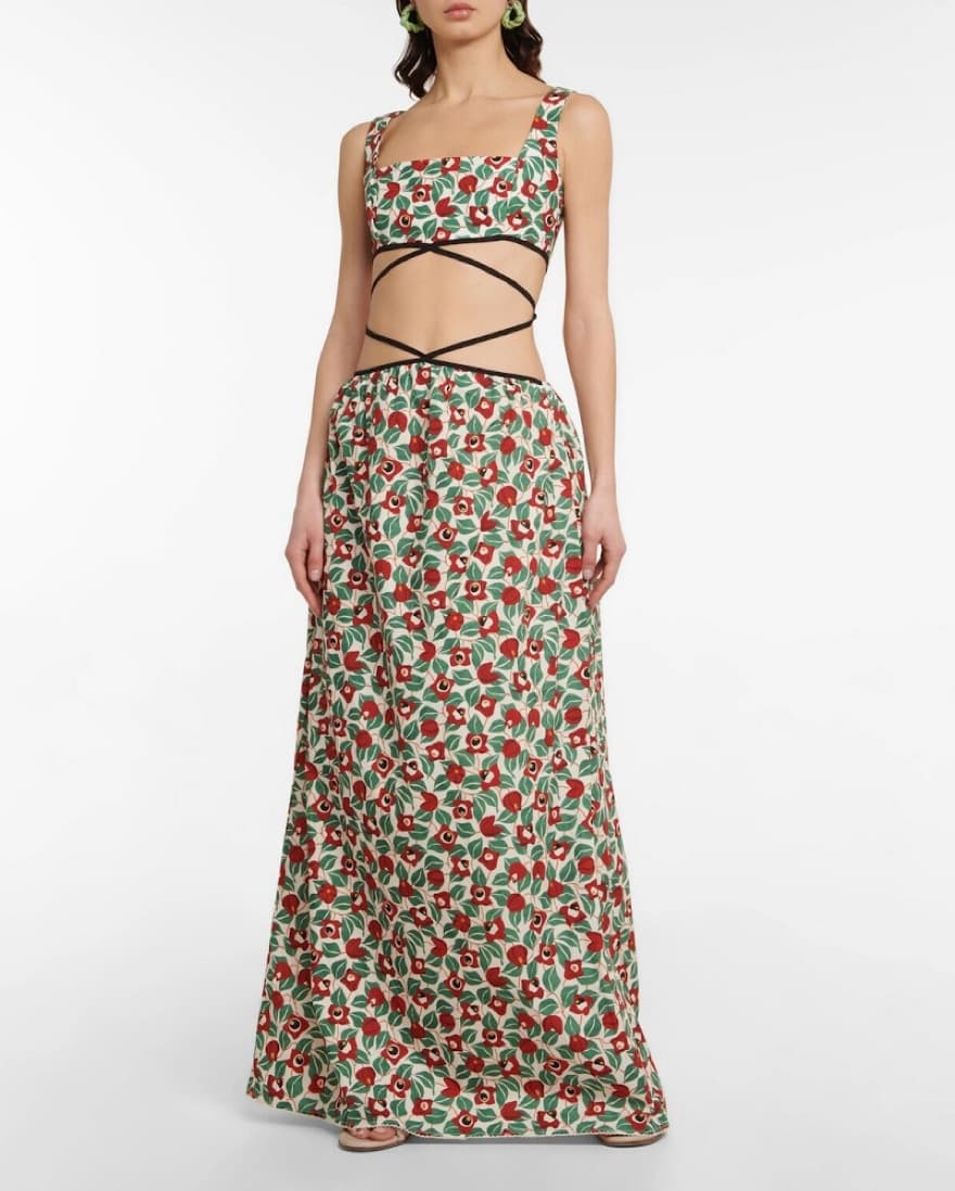 Agua Benedita Peonia Cutout Maxi Dress - Image 2