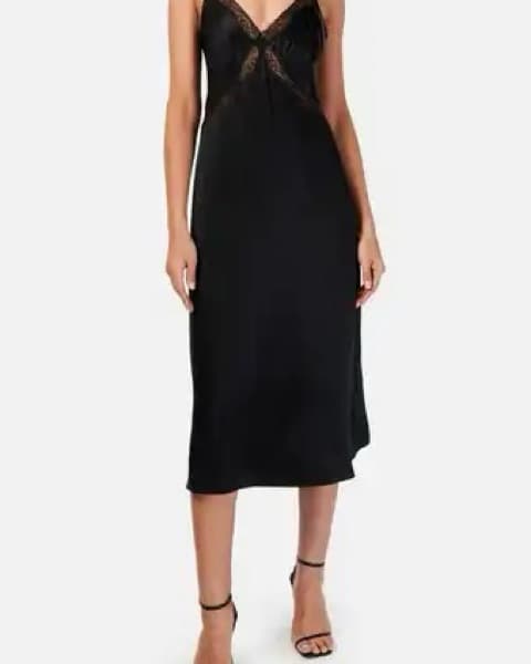 CamiNYC Black Silk Slip Dress - Image 3
