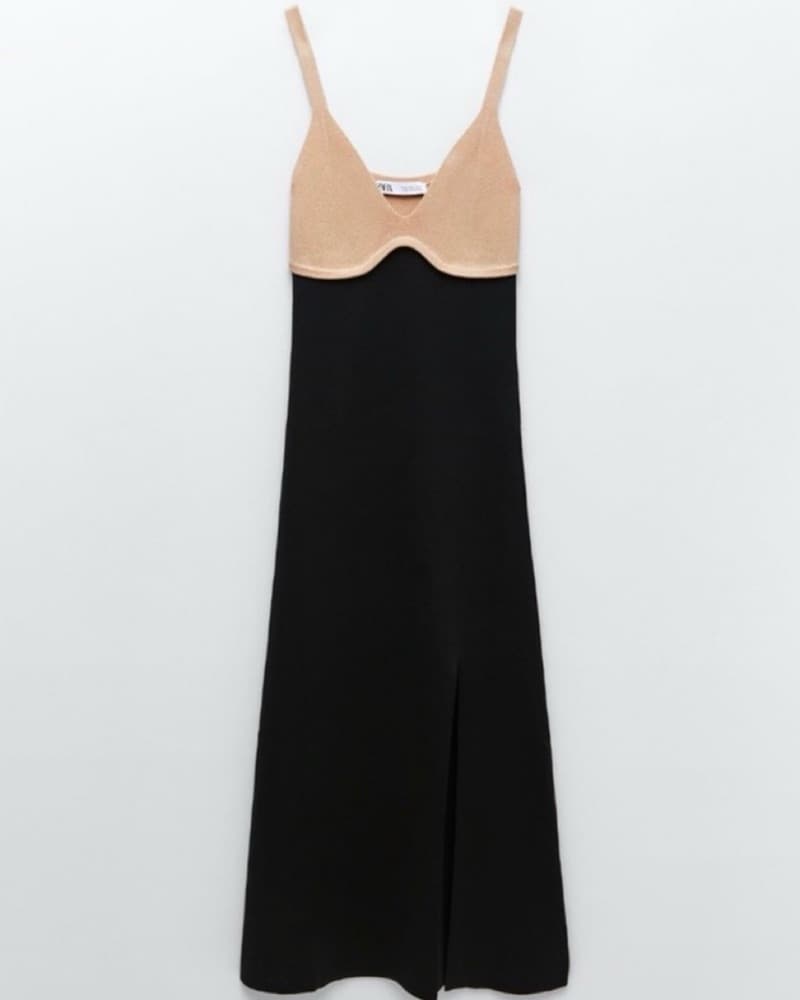 Two Toned Zara Knit Midi Dress - Image 1