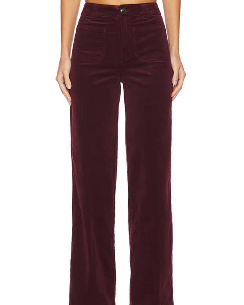 Paige Burgundy Corduroy Pants - Image 1