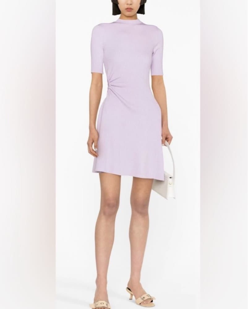 Maje Lilac Rib Knit Dress - Image 2