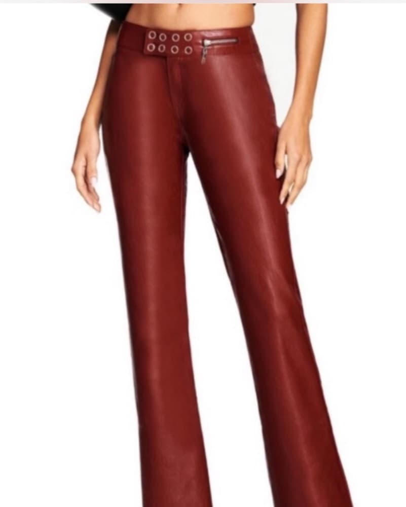 Red Leather I Am Gia Pants - Image 1