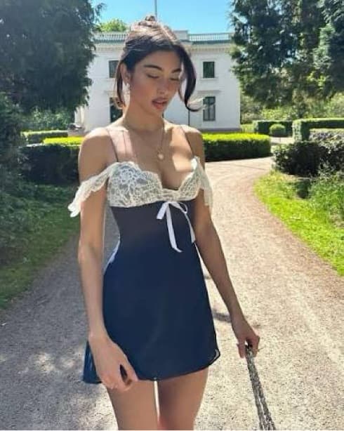 Lace Accent Mini Dress - Image 1