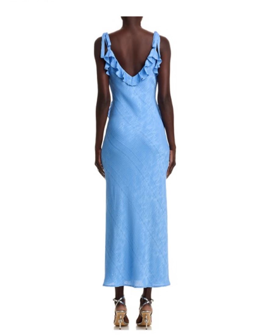 Ruffled Blue Maxi Dress - Image 3