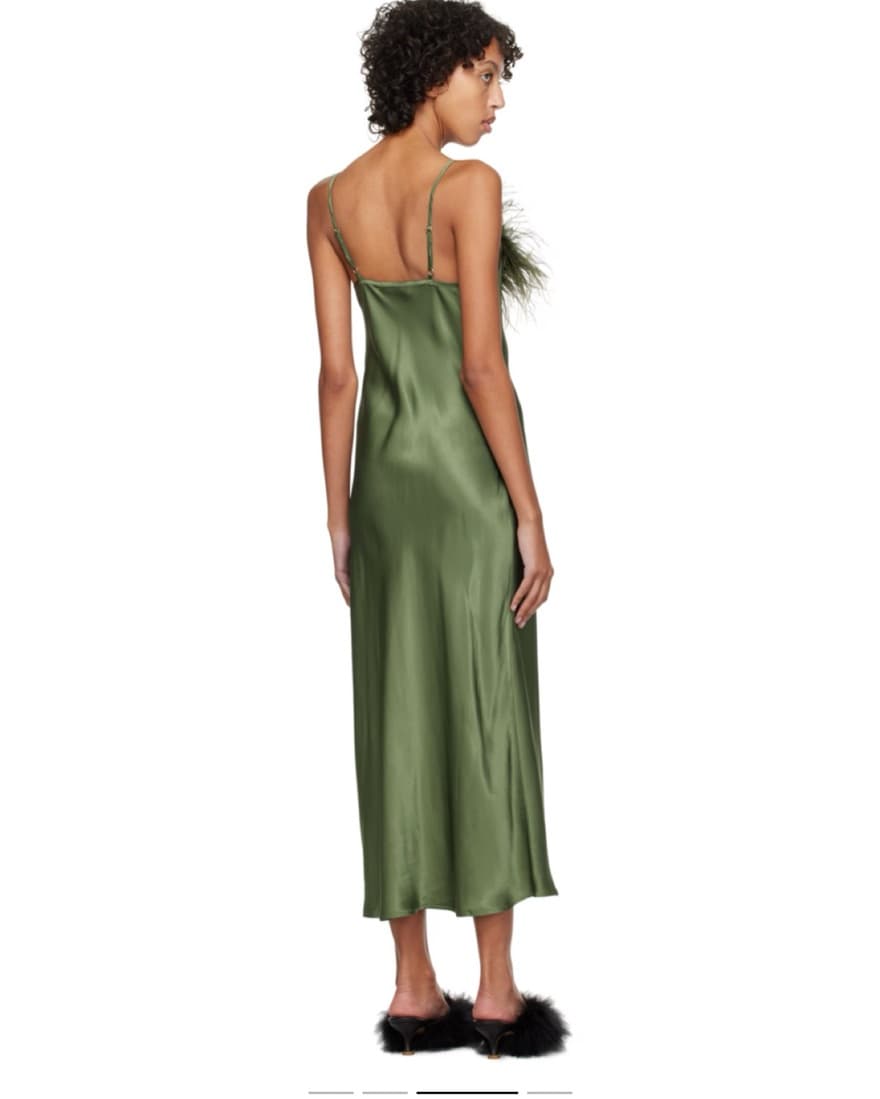 Sleeper Ostrich Feather Midi Dress - Image 2