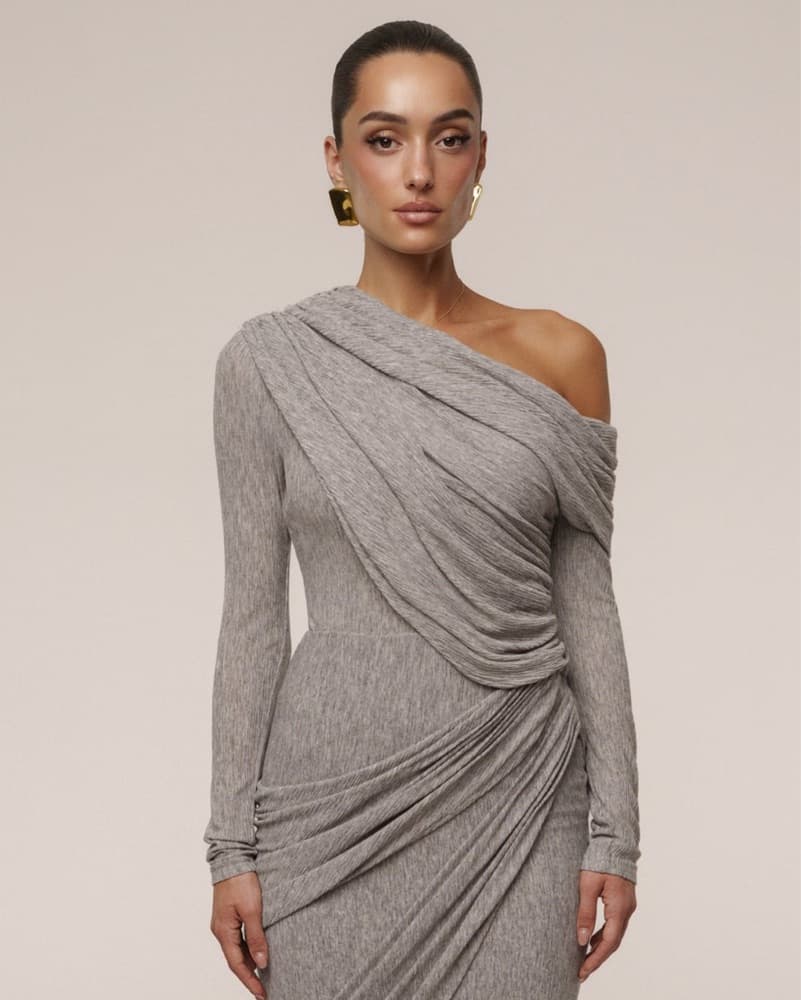 Textured One Shoulder Body Suit Top - Image 3