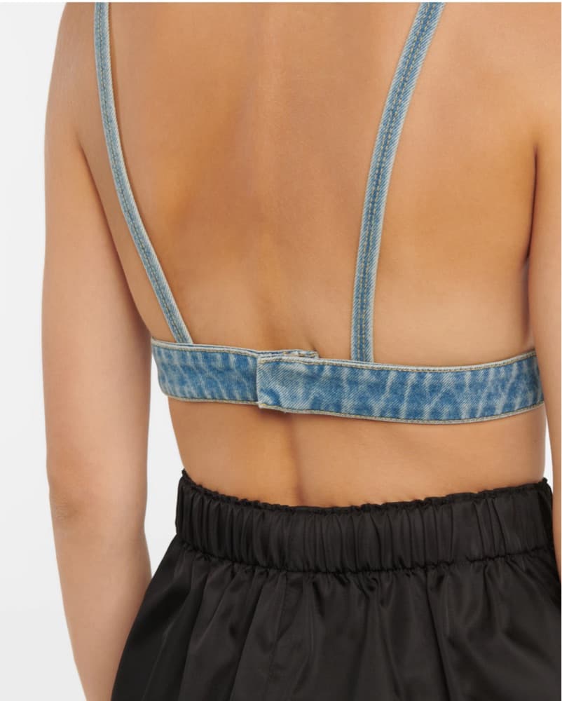 Prada Logo Denim Bralette  - Image 3