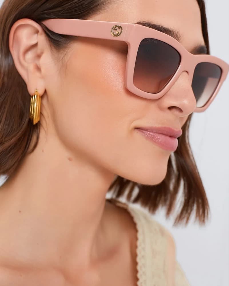 Gucci Pink Square Frame Sunglasses - Image 1