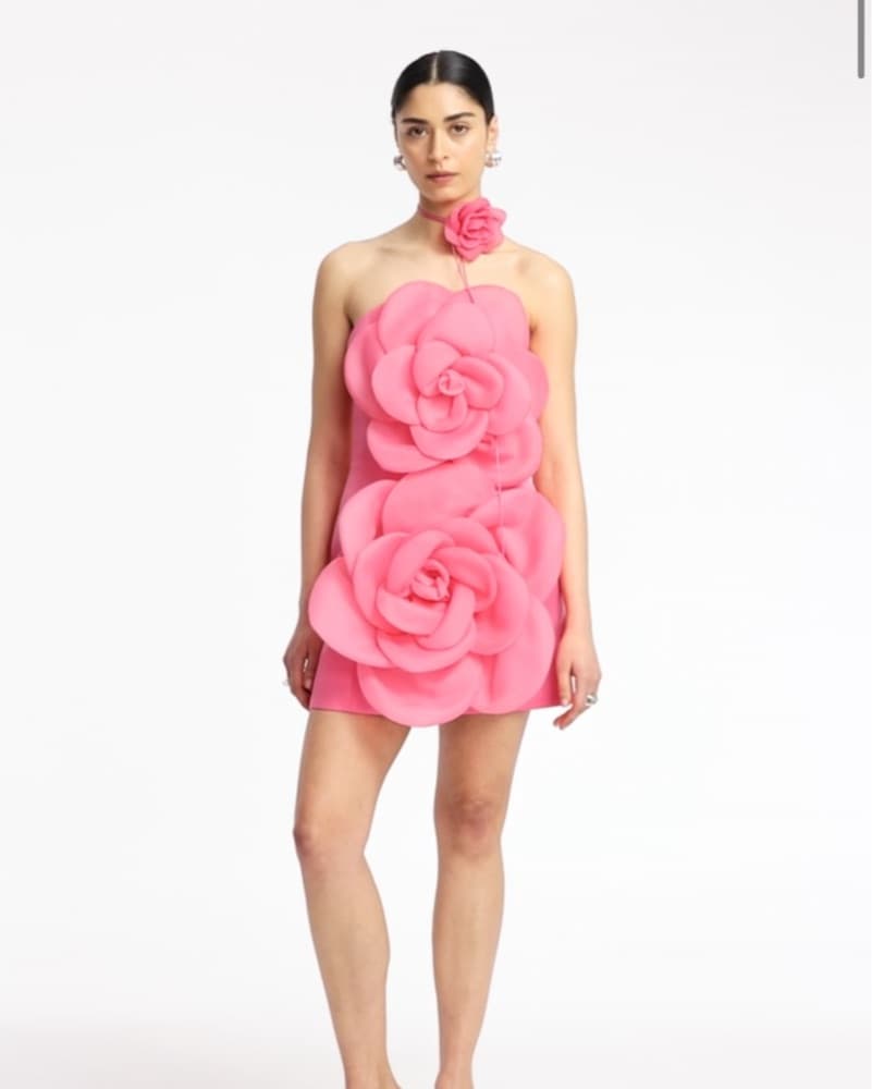 Leo Lin Pink Floral Mini Dress - Image 3