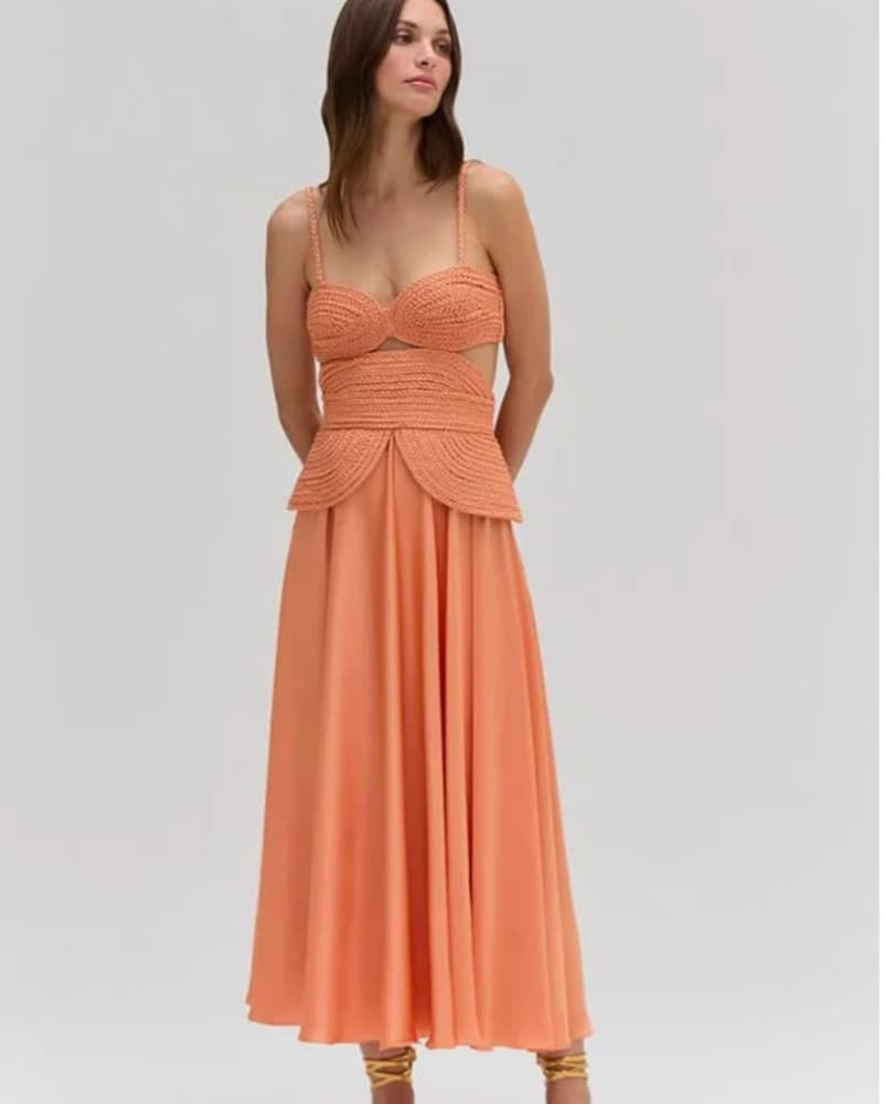 Patbo Orange Midi Dress - Image 1