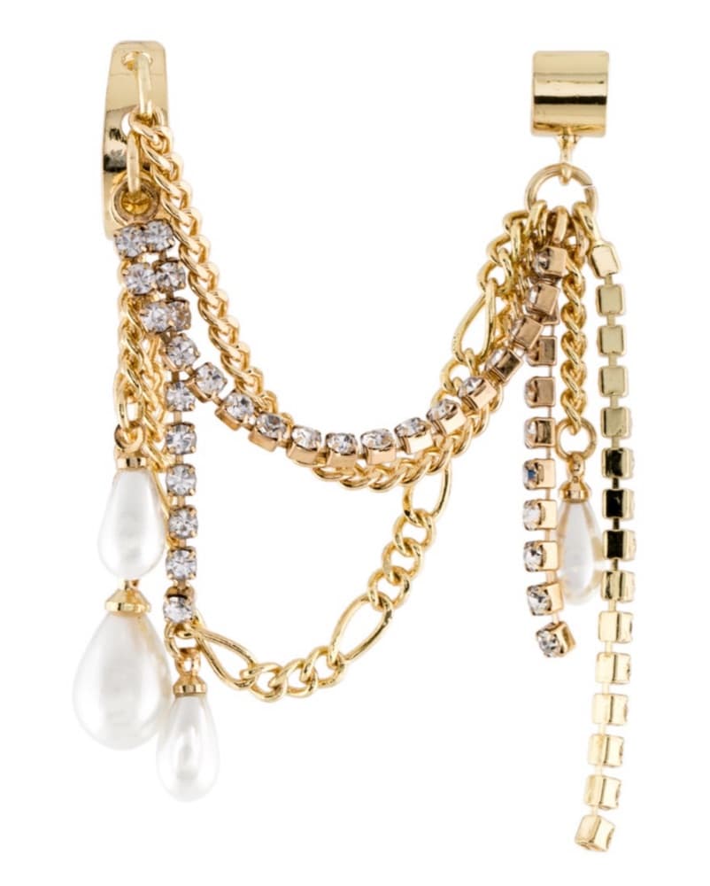AREA NYC Crystal Pearl Ear Cuff - Image 2