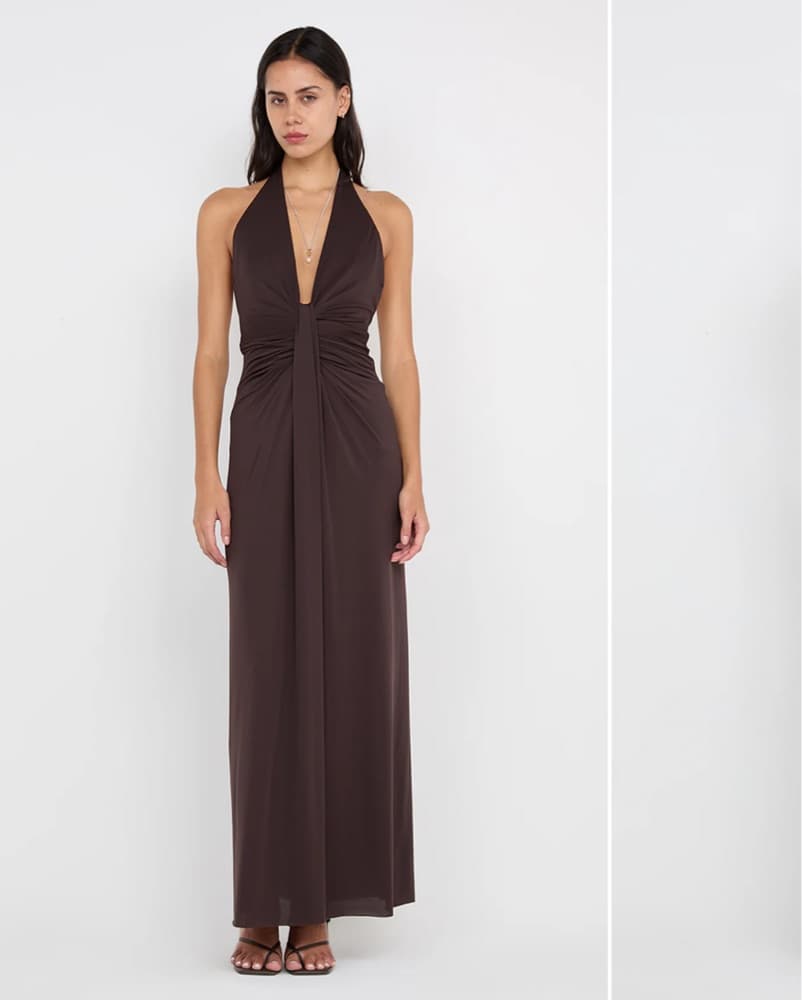 Bec And Bridge Brown Drape Maxi Dress - Image 1