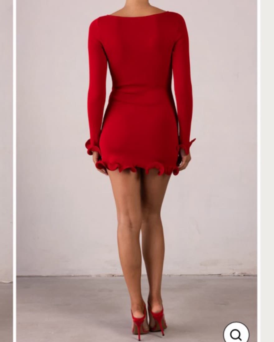 SAME Red Ruffle Hem Mini  - Image 4