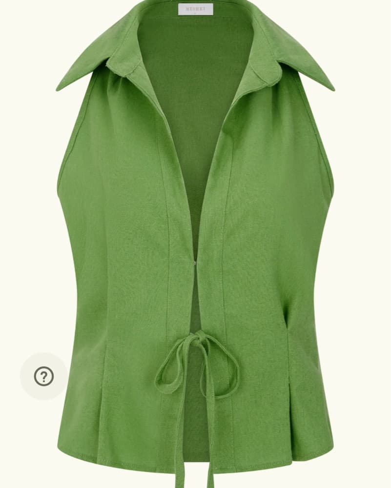 Linen Tie Front And Belted 2 Piece Set - Image 4