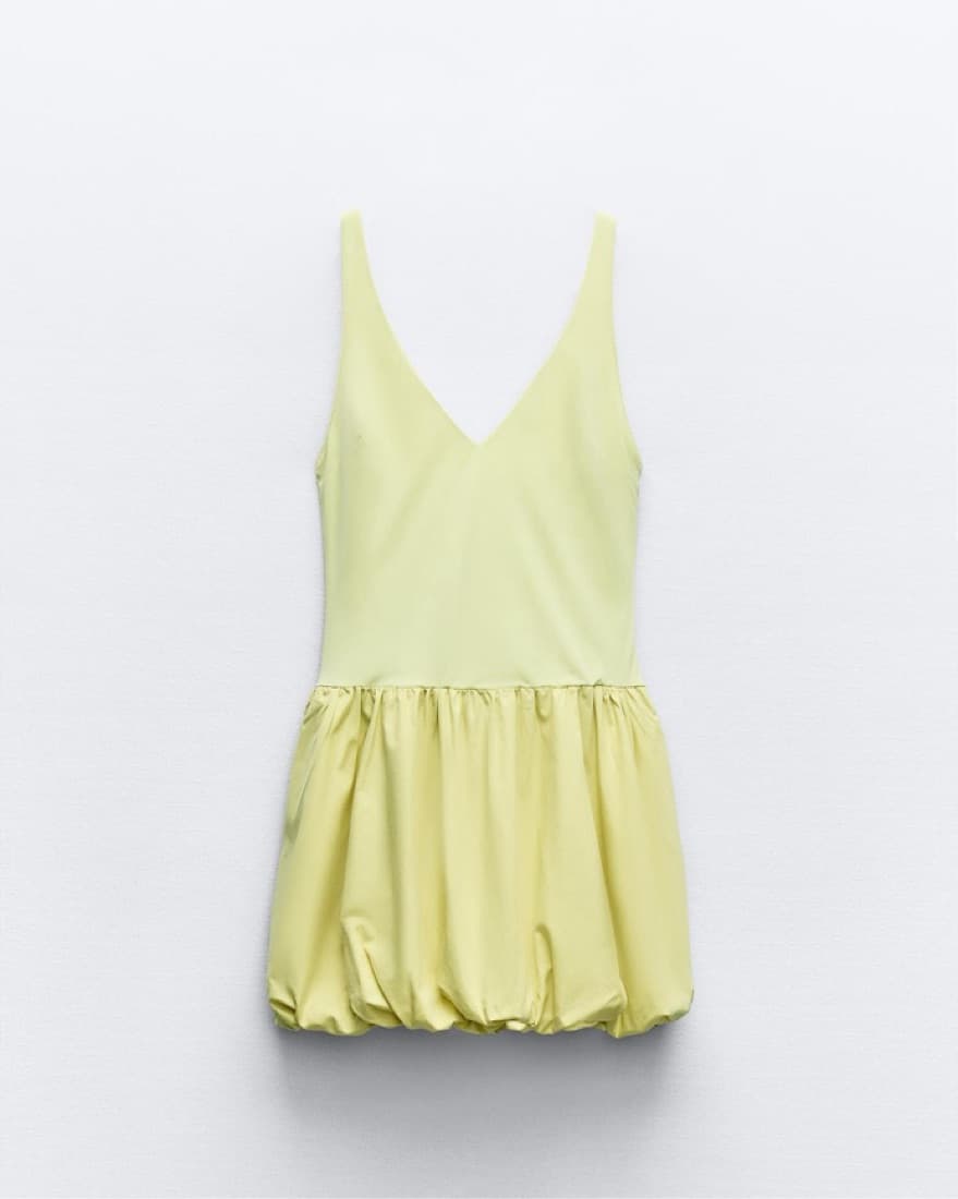 Zara Green Bubble Mini Dress - Image 3
