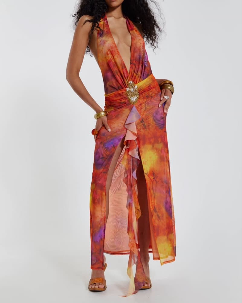 Vibrant Tie-Dye Maxi Dress - Image 1