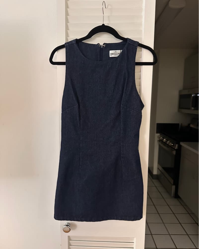 Princess Polly Denim Playsuit Dark Wash - Image 4