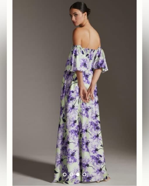 Delfi Puff-Sleeve Floral Printed Gown - Image 3
