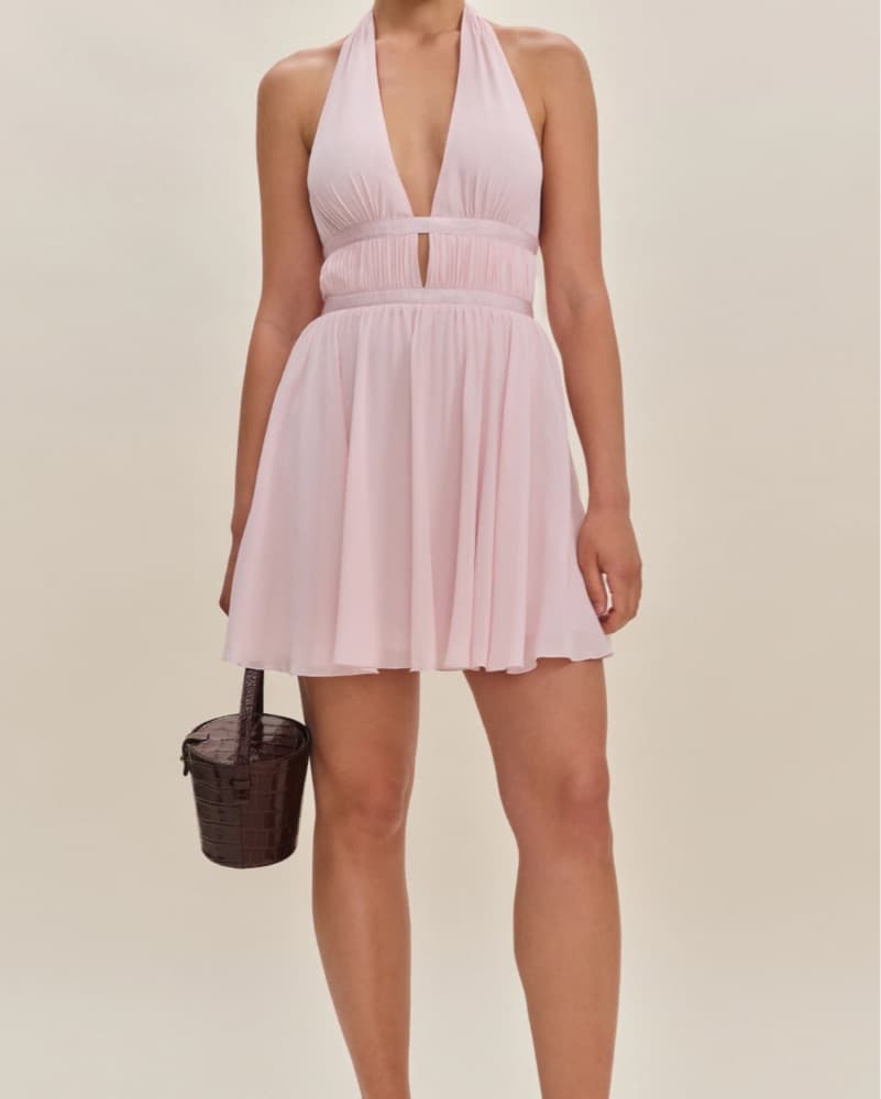 Pink Reformation Halter Dress - Image 1