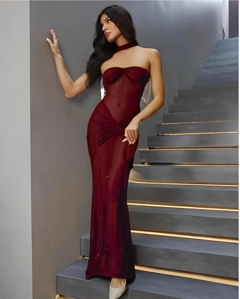 Mirror Palais Starlite Gown Red - Image 4