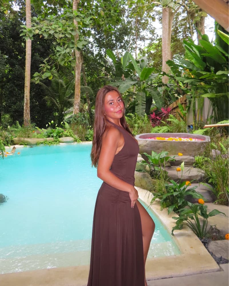 SAIRA MAXI SKIRT - PLUM BROWN - Image 1
