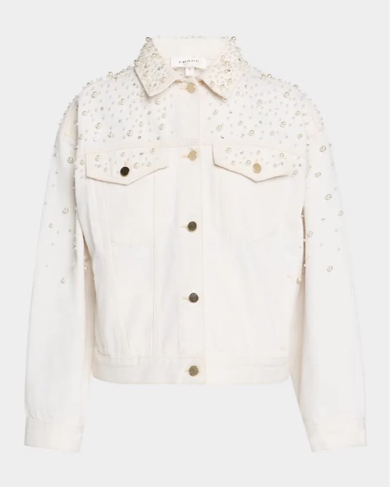 Frame The Pearl White Denim Jacket - Image 1