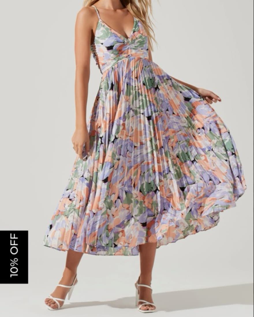 Floral Pleated Midi - Image 1
