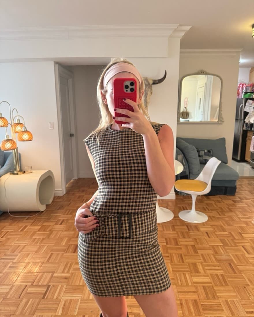 Zara Houndstooh Mini Dress - Image 4