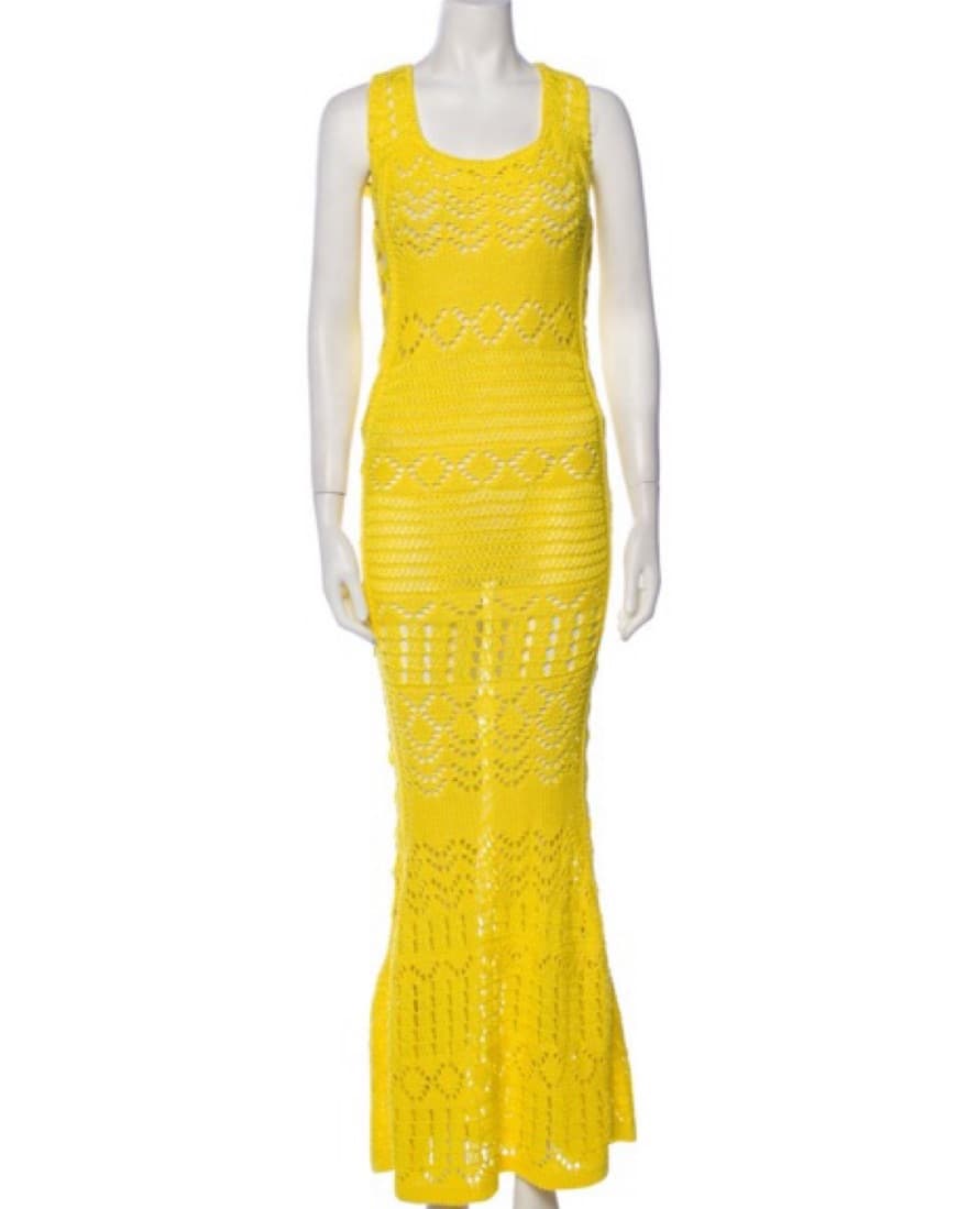Alexis Yellow Crochet Maxi Dress - Image 1