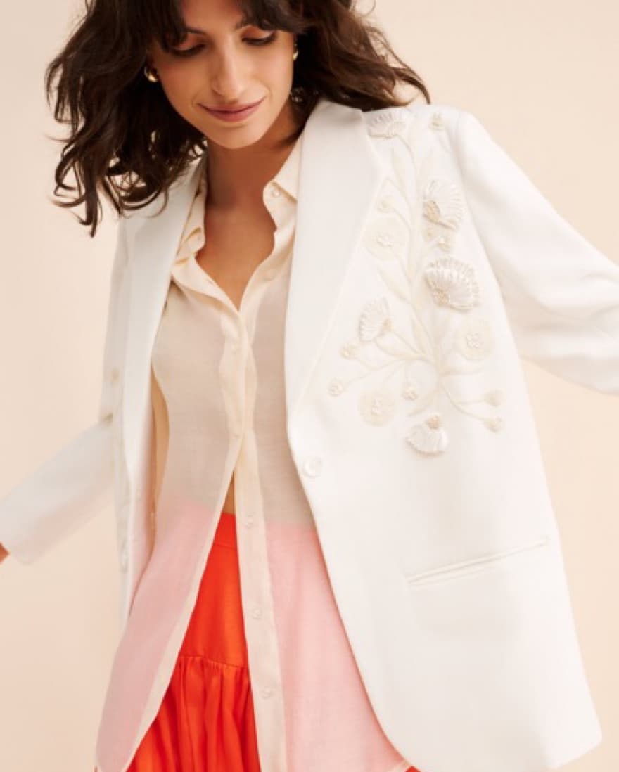 Floral Embroidered Blazer - Image 2