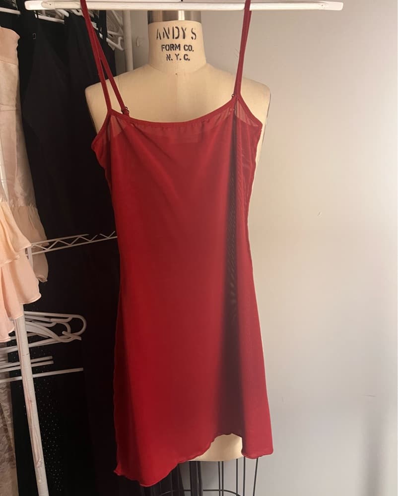 Red Sheer Fanci Club Dress  - Image 2