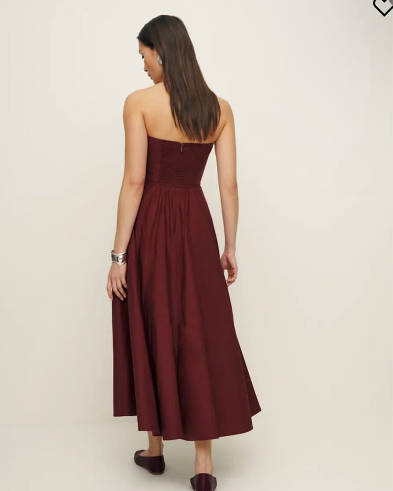 Reformation Burgundy Maxi Dress - Image 3