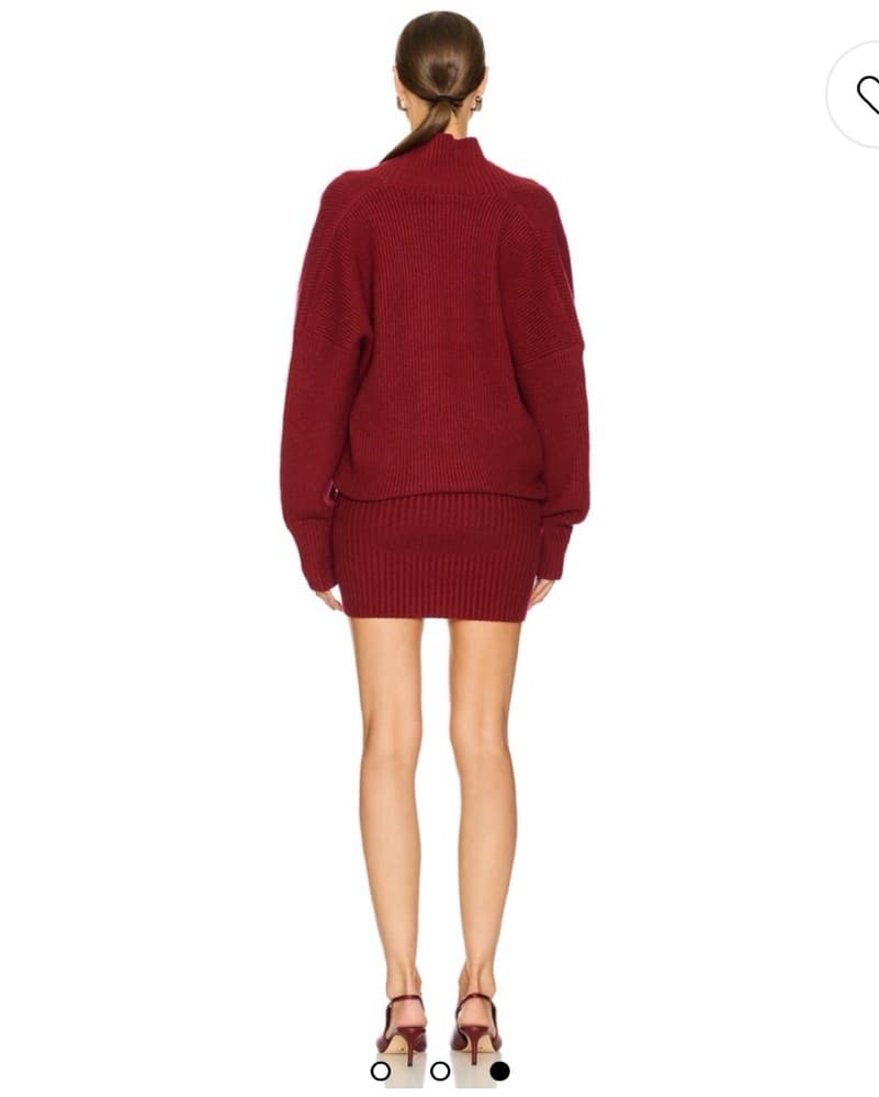 SEROYA Neva Sweater Dress in Ruby Red - Image 2