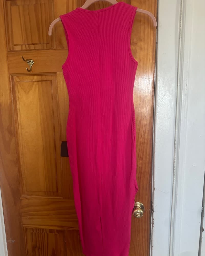 Lulu's Hot Pink Bodycon Midi Dress - Image 5
