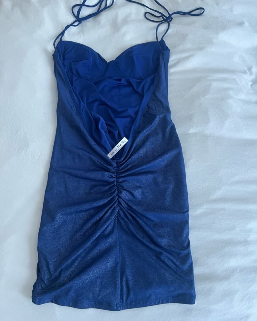 Lucy In The Sky Blue Mini Bodycon Dress - Image 3