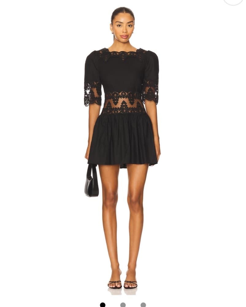 Tularosa Black Lace Mini Dress - Image 1