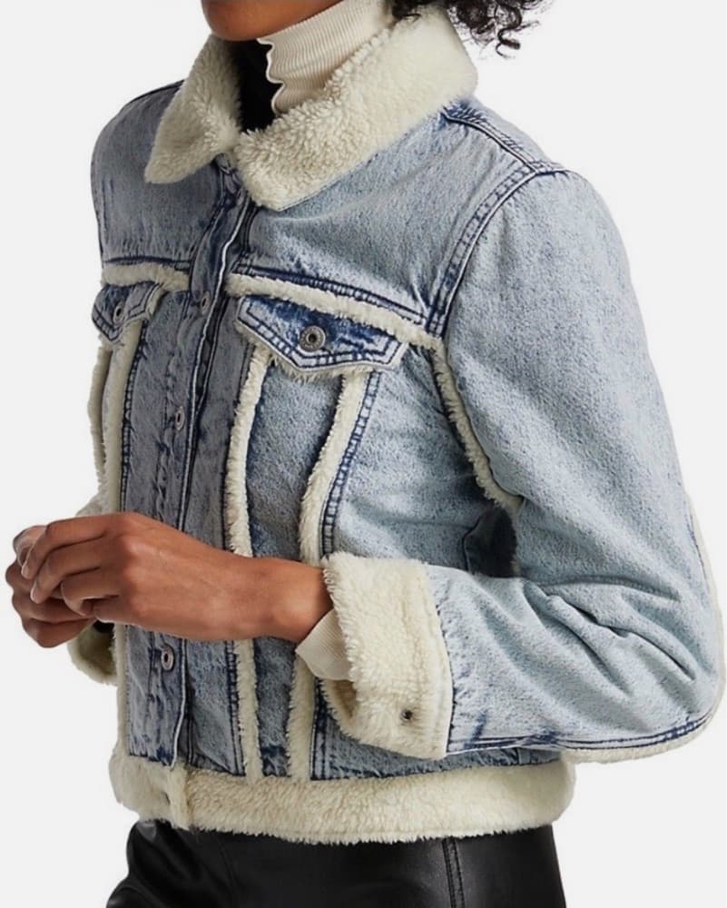 Jonathan Simkhai Denim Shearling Jacket - Image 4